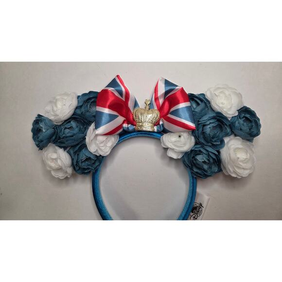 Disney Union Jack Crown Floral Minnie Mouse Ear Headband - Picture 3 of 5